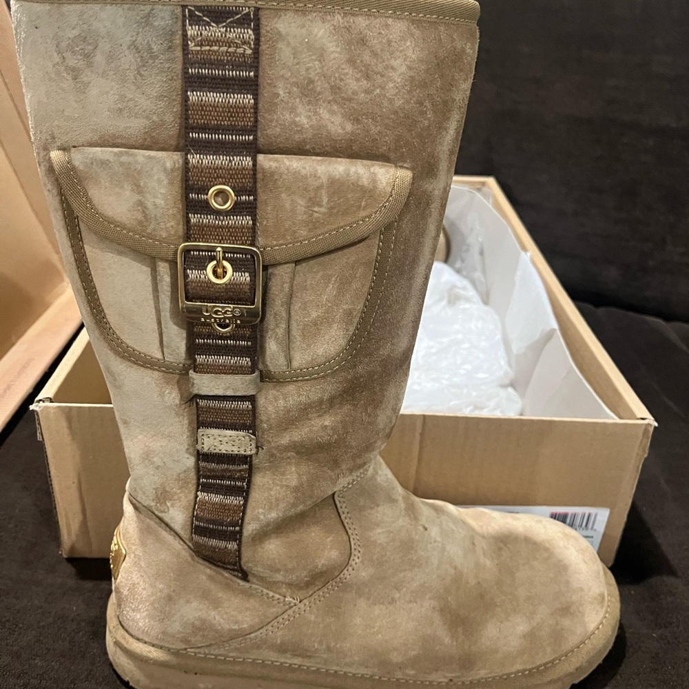 UGG Tan Boots with Strap Detail